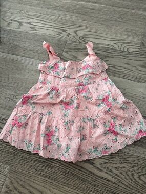 Janie and Jack Pink Floral Eyelet Sundress